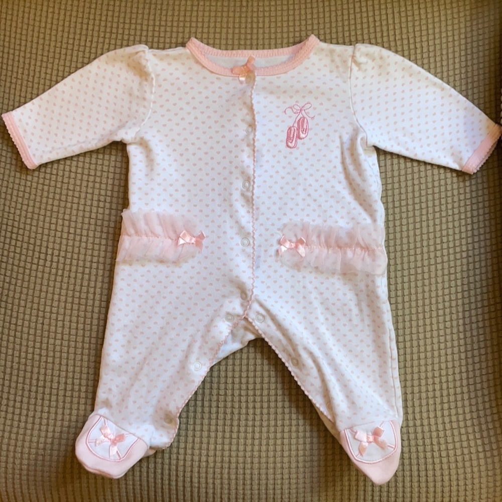 👼3 for $10👼 Little Me Ballerina Footed Sleeper. EUC. 0-3M.